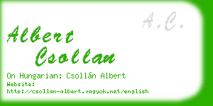 albert csollan business card